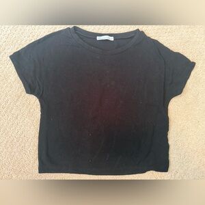 Zara Black Short Sleeve Crop Top